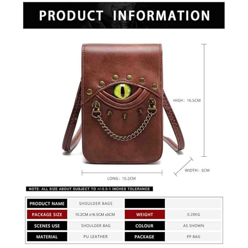 Women's Renaissance era willow nail eye wallet, steampunk bag, Gothic bag (brown,One size)3