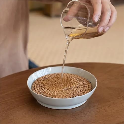 Dessous de verre en rotin tressé main tapis de table isolant