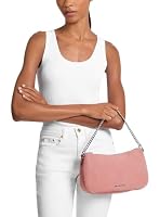 Michael Kors Women's Carmela Medium Convertible Crossbody Bag, Silver-Tone Hardware/Suede/Sunset Rose — image 5