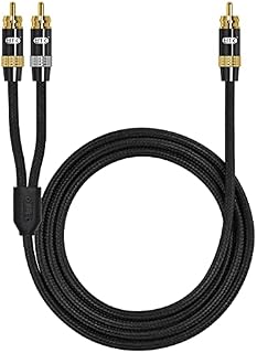 EMK 2 RCA Adapter Cable (1m) Coaxial Splitter Cable RCA to 2RCA Digital Audio Cable RCA/phono Stereo Cable for Subwoofer, Home Theater, TV, Smart TVs Speakers