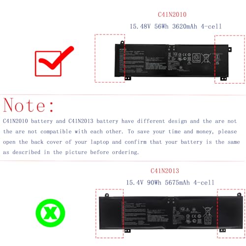 Image of C41N2010 Battery 56Wh 3620mAh Replacement for ASUS ROG Strix G15 G513IC G513IH G513QC G513QE G713QE Series 0B200-03890000 0B20003890000 4ICP4 /63 /103 15.48V 4-Cell
