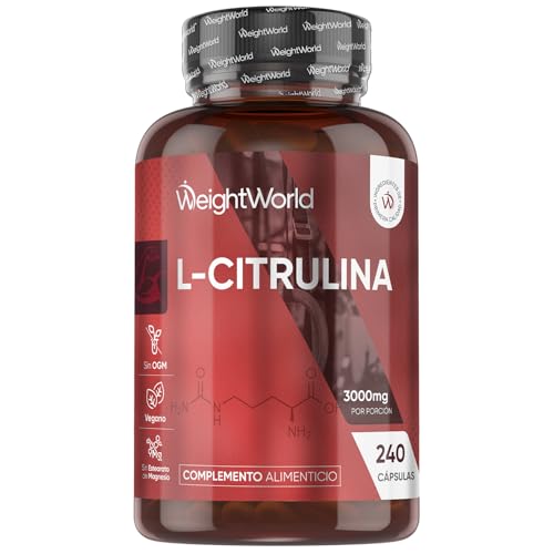 L Citrulina 3000mg, 240 Cápsulas Veganas para 2 Meses   Suplemento Pre y Post Entrenamiento, Fermentación Biotecnológica y Natural, Sin Estearato de Magnesio, Alérgenos ni OGM
