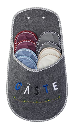 Spetebo Gästepantoffelset Gäste - 9-teiliges Hausschuhe Set mit Riesenpantoffel - Gästehausschuhe Pantoffel Gästepantoffeln Cover
