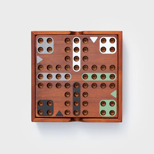 Iron & Glory Ludo Board Game | Juegos de Mesa de Madera para 4 Jugadores | Decoración para Sala miniatura 3