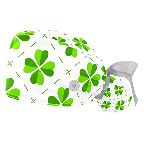 Casquettes de travail respirantes JDEZ anti-transpiration avec motif trèfles