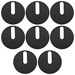 VGOL 8pcs Toilet Hinge Base Plate Washer 40mm Diameter Non-Slip Toilet Hinge Fixings Round Toilet Hinge Rubber Pad Replacement Black