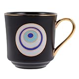 VALICLUD Handbemalte Türkische Keramikbecher mit Auge 220ml Glatte Oberfläche Espressotasse und Teetasse Vielseitig für Büro und Restaurant