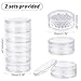 PH PandaHall 2 Sets 5 Layer Cylinder Stackable Bead Containers 15ml Plastic Round Clear Storage Organizer Box with Screw Lid for Make Up, Eye Shadow, Nails, Gems, Beads, Jewelry, Small Items
