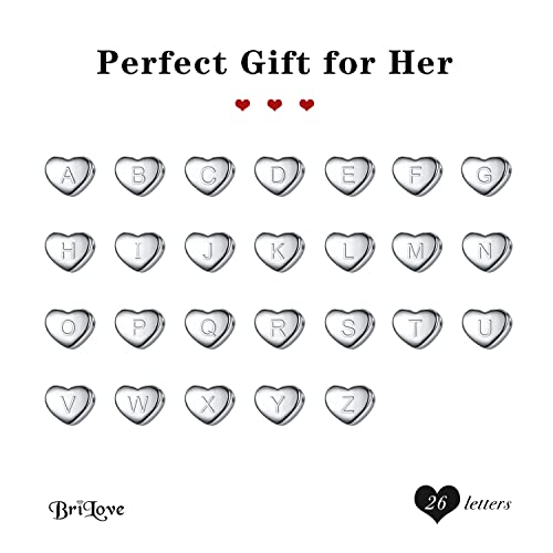 BriLove Personalized 925 Sterling Silver Dainty Small Tiny Initial Heart Pendant Choker Necklace Gift for Women Mothers Day/Valentines Day/Birthday/Christmas/Anniversary4
