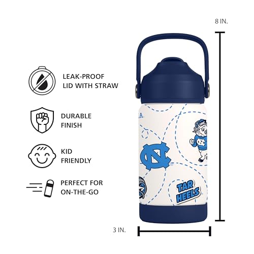 Image of Logo Brands NCAA Mascot Stainless-Steel Kids Bottle -Soft Silicone Mouthpiece, Easy To Carry, Kid-Friendly Design- Great For School & On-The-Go