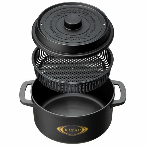 ココット風電子レンジ用鍋 1.6L (ブラック) スケーター株式会社 8-052