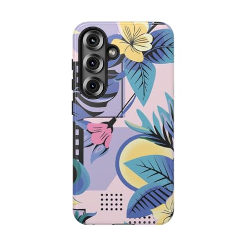 Coque fleurie bleue Samsung Galaxy S25 pour sublimer votre style