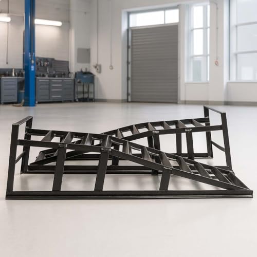 Wiltec 2X Auffahrrampe bis 2 t je Paar, 915x350x275 mm, Auffahrschiene für Fahrzeuge, Verladerampen aus Stahl