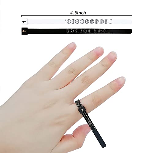 1 Pack Us Ring Sizer Measuring Gauge, 1-17 Us Rings Size, Plastic Finger Sizing Measure Tool, Reusable, Black #TOP5