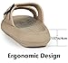 Weweya Shower Shoe For Men Pillow Slippers Squishy Sandal Khaki Men Size 14 14.5 15
