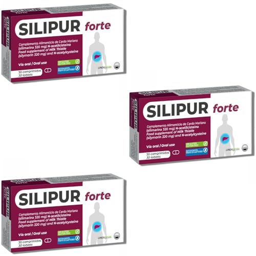 Detox hígado depurativo Elimina Toxinas Higado Graso Limpieza con Cardo Mariano N-Acetilcisteína Silipur Forte 90 comprimidos Agips (3 cajas)