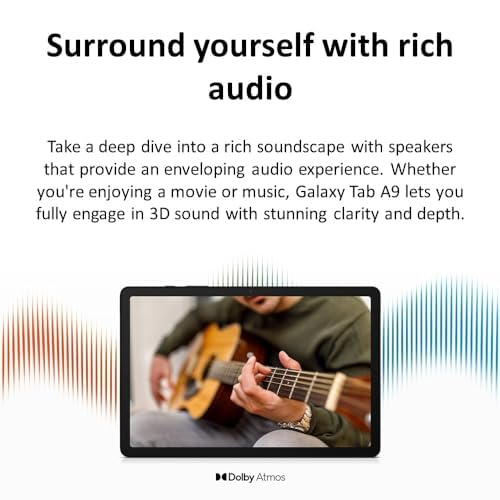 Samsung Galaxy Tab A9 (SM-X110), 64GB 4GB RAM, WiFi Only, International Version (Gray) (Renewed)