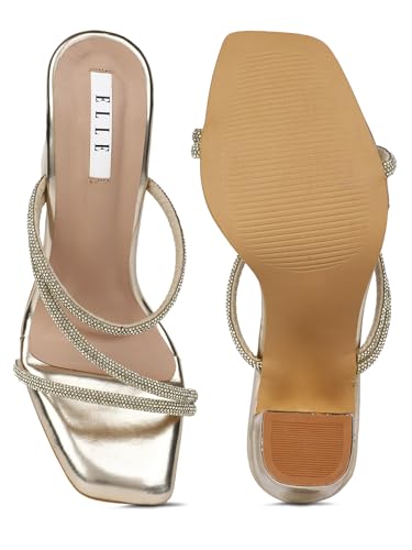 Image of ELLE Women's Embellished Block Heel Slip-On sandals