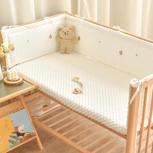 LYMLYB 1 Pieza Nido Cuna para bebé,Suave,Borde Cuna Fibra poliéster, protección Bordes,Protector Cuna para bebé,Borde Cuna,Protector Cama,Cuna Transpirable para bebé NES,E,63.0x11.0inches