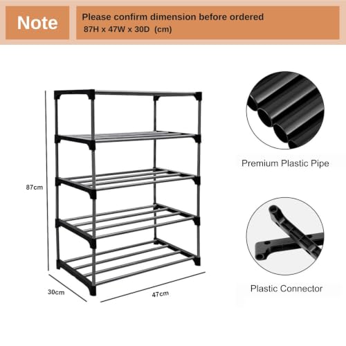 Image of FLOVR Bookshelf for Home and Office Multipurpose Storage Rack Open Book Stand Organizer for Books Magazines Documents Plants and Decorative Items, 5 Layer Book Self