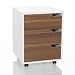 Produktbild hjh OFFICE Rollcontainer Organiser I geräumiger Beistellschrank mit Schubladen und Rollen, Weiß/Walnuss, 821009