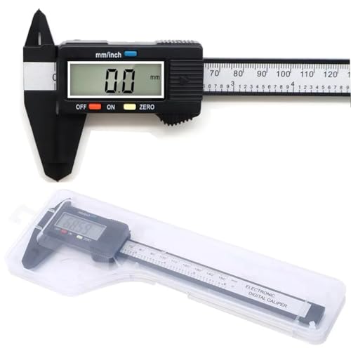 Calibrador digital Vernier, calibrador de micrómetro electrónico de 150 mm con pantalla LCD grande, conversión en pulgadas/métrica, regla de 24 cm, herramienta de medición de profundidad de precisión