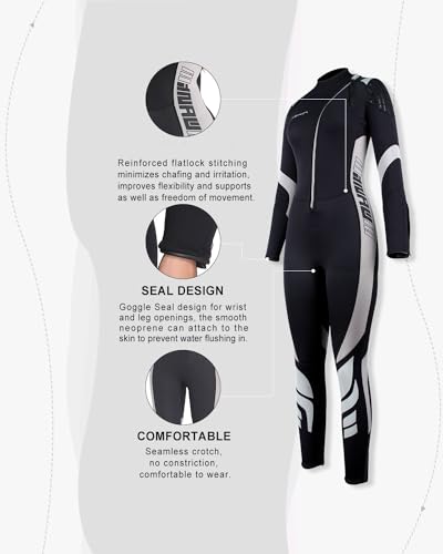 Image of Seaskin Wetsuits for Men Women 3mm Front Zip Full Wetsuit