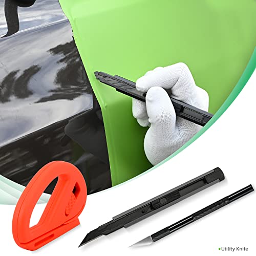 FOSHIO Auto Vinyl Werkzeug Kit Autofolie Rakel Set für Tönungsfolie Auto Wrap, Sprühflasche und Reinigungstuch, Schaber, Filzrakel, Rakel, Cuttermesser, Silikon Fensterabzieher
