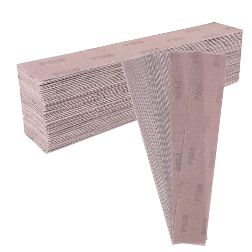 Shineboc 25 pièces Bande abrasive en filet 70x400mm - Feuilles abrasives auto-agrippantes - pour poncer sans poussière le bois, le mastic, la peinture, le plastique- Grain P600