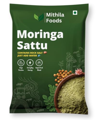 MITHILA FOODS Moringa Sattu 1 Kg | Ready-to-Drink High Protein Superfood | Roasted Chana Sattu + Moringa Leaf Powder + Salt Spices Mix | Boosts Energy, Stamina & Immunity | Authentic Taste of Bihar