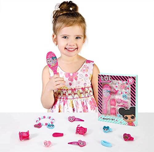TLD LOL Surprise! 11pcs Girls Kids Hair Accessories Clips Comb Bands and Beauty Set, Pink