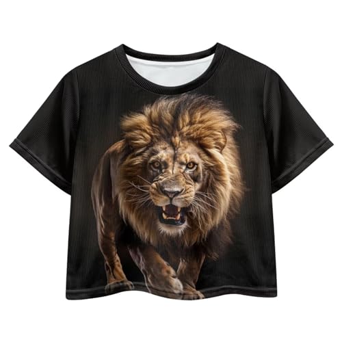 WELLFLYHOM Crop T Shirt for Girls Short Sleeve Tops Workout Summer Crop Top Pullover Tee Shirts 5-14T