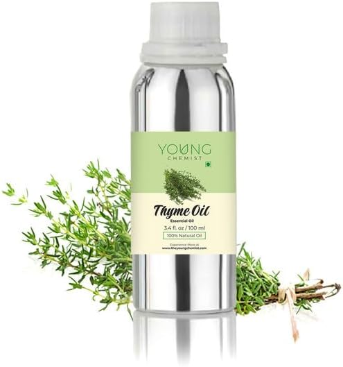 Young Chemist Thyme Essential Oil - 100ml | Pure Essential Oil Purifying Rooms | Suitable for Daily Use in Homes and Offices