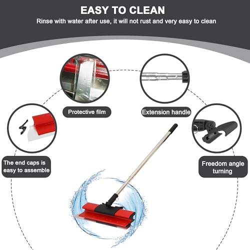Drywall Skimming Blade Set(12/22/32in) with 35-78in Adjustable Handle, Case by OIHYA - Image 6