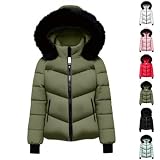 Générique Doudoune Femme Courte Hiver Capuche Fourrure Noir Manteau Femme