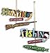 Fishing And Hunting Hanging Icon Words Ornament Set Of 2