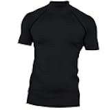 Mens Compression Mock Turtleneck Short Sleeve Shirt High Neck Athletic Tops Football Run Pullover Sports Undershirt