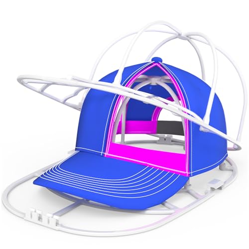 YEENOR Hat Washer Cage for Washing Machine - Baseball Cap Cleaner Rack, Ball Cap Washing, Dishwasher Safe, Perfect for Cleaning and Protecting Hats in Dishwasher (White 1 Pack (Assembly))