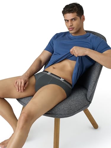 Image of XYXX Men's Aero 100% Super Combed Cotton Regular Fit Solid Anti Bacterial Briefs with No Marks Waistband (Pack of 3)