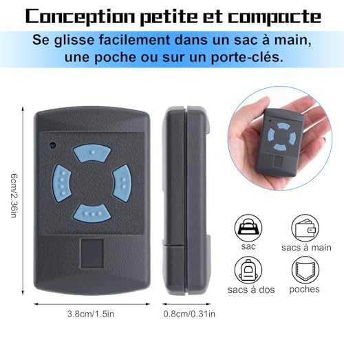 Mando a distancia compatible con Hormann HSM4-868 y HSE2-868 2uds 7