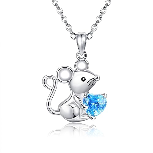 Animals Gift 925 Sterling Silver Cute Dog/Mouse Necklace Jewelry Gifts For Women Dog Lover