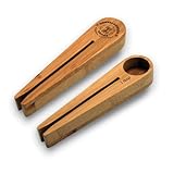 Bamboo Measuring Coffee Scoop and Bag Clip Combination (1 tbsp capacity) - Wooden Spoon for Ground Coffee Beans, Espresso, Loose Tea, and Dry Ingredients