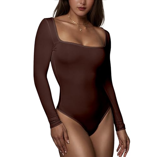 RoomTour Bodysuit Tops Elegant Langarm Body Damen Damenbody for damen...