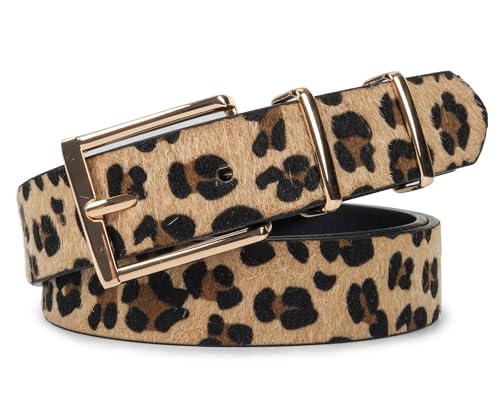 Leopard Print Belts for Women Waist Belt Artificial Horse hair Belts for Jeans dress
