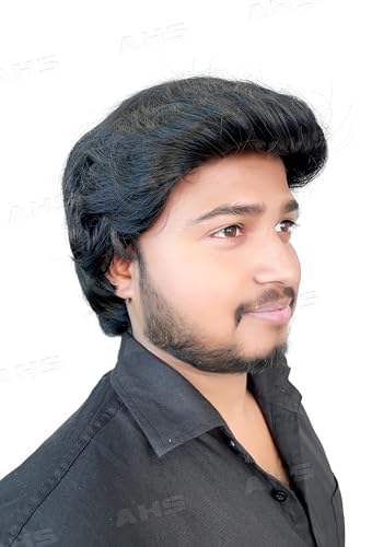 AHS Synthetic Hair Wig | Men's Wig Synthetic | Boy's Wig Natural Appearance | Fashionable Hair Wig | Men Hair Toupee | Natural Hairpiece for Men & Boys (Black)