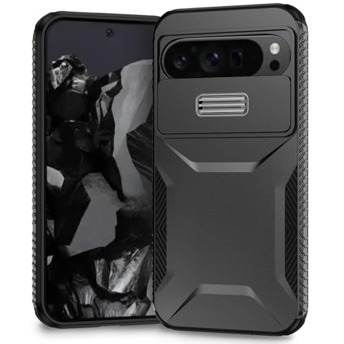 Yerebel Pixel 10 Pro XL�p�P�[�X Google 10ProXL�p�P�[�X �X���C�h�J�����J�o�[�t���P�[�X �~���^���[�O���[�h ����~�� ���ϋv ��� �ϏՌ� �ی�J�o�[ Google Pixel 10 Pro XL�p �u���b�N