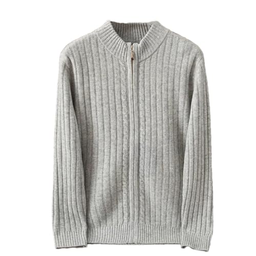 Men's Wool Cardigan Knitwear Zipper Turtleneck Sweater