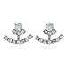 SUNSCSC Elegant Arrow Hand Lotus Dangle Ear Stud Earrings