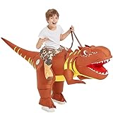 GOOSH Inflatable Dinosaur Costume Kid 36IN Riding T Rex Air Blow up Dinosaur Costume for Halloween Cosplay Party
