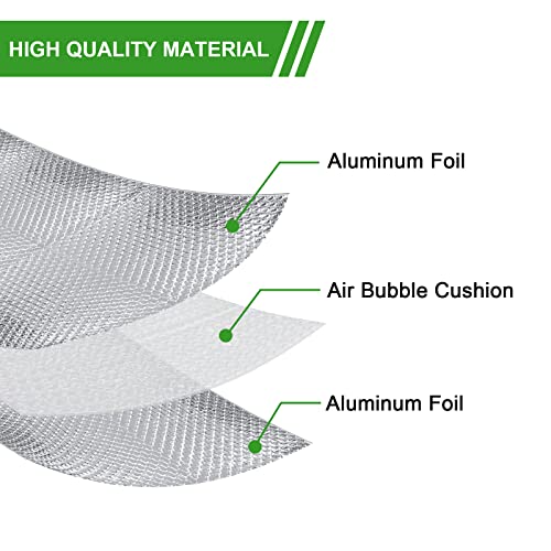 Bubble Reflective Insulation Roll to Window Insulation for Winter, Double Side Aluminum Bubble Foil Insulation Roll for Keep Heat,59"x 99" Thermal Insulation Shield,RV Window Insulation.